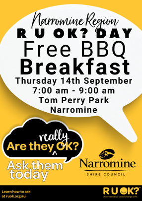 R U OK?Day Free BBQ Breakfast